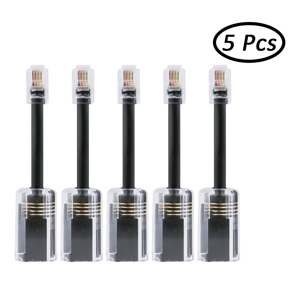 5 Pack Telephone Cord Detangler RJ94P4C Model 360 Degree Extended