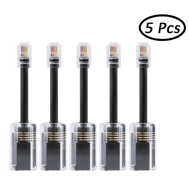 5 Pack Telephone Cord Detangler RJ94P4C Model 360 Degree Extended