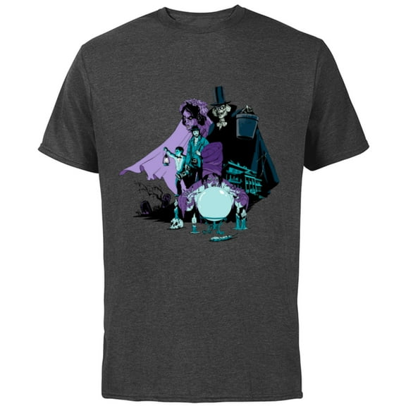 Disney Haunted Mansion Movie Hatbox Ghost Bride Harriet Ben - Short Sleeve Cotton T-Shirt for Adults - Customized-Charcoal