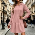 thumbnail image 4 of Lnmiateer Women Long Sleeve Oversized Sweatshirt Mini Dress with Hood Cozy Cut For Fall Casual Weekend Daily Occasions, 4 of 8