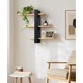 thumbnail image 5 of Gronda Adjustable Floating Shelves for Wall 3 Tier Wood Shelf for Bathroom, Bedroom, Living Room, Easy Install, Nature Black Decor Storage Shelf, 20in, 5 of 9
