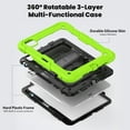 thumbnail image 3 of SaniMore for iPad Pro 11 2024 Case, 3 Layers Multi-Functional Cover with Pencil Holder Shoulder & Hand Strap 360° Rotatable Kickstand Shockproof Protective Shell, Green, 3 of 11