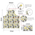 thumbnail image 7 of Yellow Lemon Fruit Berries White Pattern Apron-Garden Aprons for Women with Pockets-Cotton Linen Waterproof Kitchen Cooking Gardening Aprons Adjustable for Kitchen,Cooking,BBQ and Salon 33x27 Inch, 7 of 7