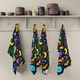 thumbnail image 3 of Multi-Purpose Kitchen Towels 28x18 Inch Dishcloths with Hanging Loop Decorative and Practical Towels for Kitchen, Dining Colorful Halloween Elements, 3 of 5