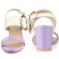 thumbnail image 2 of Unique Bargains Women's Buckle Slingback Chunky High Heels Sandals, 2 of 6