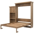 thumbnail image 5 of Euroco Wood Queen Size Murphy Bed with Storage Cabinets and Shelves, Wall Bed with Desk, Wood Color, 5 of 20