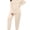 04Beige Apricot, variant on Womens Plus Size Pajama Set Long Sleeve Pjs for Women Soft Sleepwear Loungewear Nightwear With Pockets