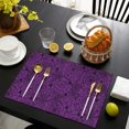 thumbnail image 4 of Halloween Purple Spider Web Pattern Summer Placemats Table Placemats Set Of 4-Linen Kitchen Washable Placemats Table Mats 11.8"x17.7" Non-Slip Heat Resistant, 4 of 6