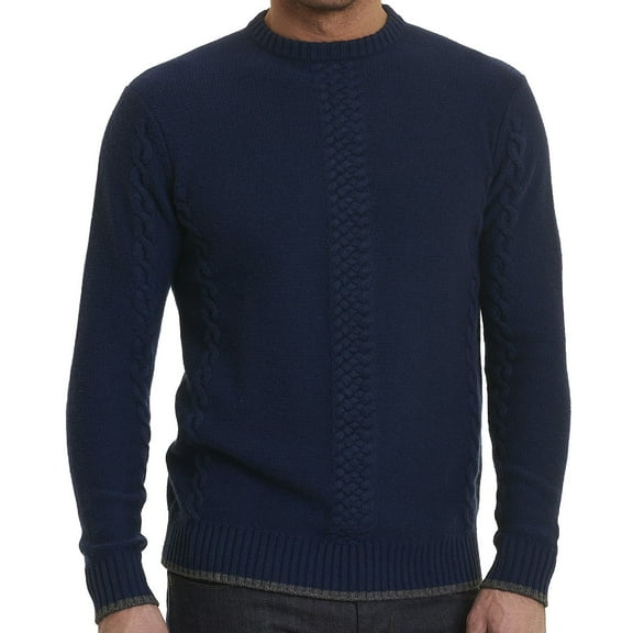 Robert Graham Fulton Chain Mens Crew Neck Sweater (3XLarge, Navy)