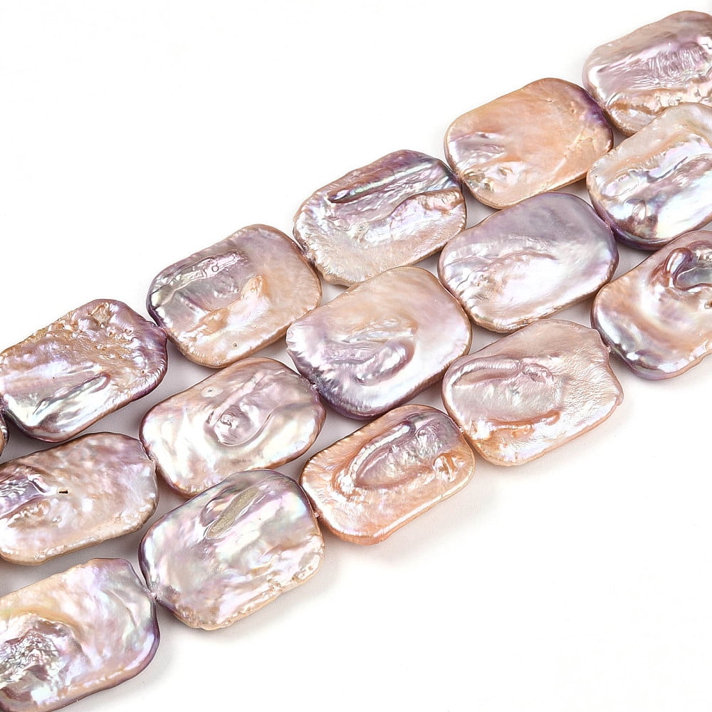 Baroque Natural Keshi Pearl Beads Strands Cultured Freshwater Pearl23~27x17~19x3.5~9.5mm Hole: 0.7mm 16.14~16.73 inch(41~42.5cm)
