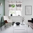 thumbnail image 5 of 2 Panels Kitchen Tier Curtains 39 Inch Length, Rustic Grommets Window Treatment Curtain, Eucalyptus Leaves Green Wreath Wooden Plaid Home Thermal Curtains Drapes for Living Room/Bathroom, 5 of 9
