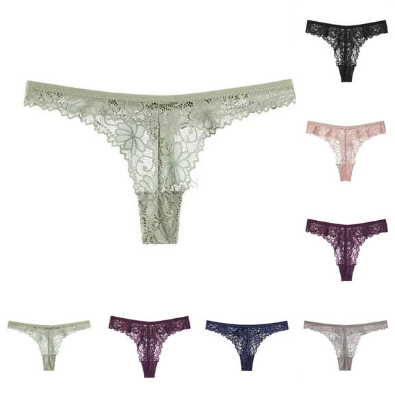 Zpanxa Panties for Women, Women's Sports Yoga Lace Thong Underwear Low Waist Seamless Plus Size Comfortable Breathable Workout Panties