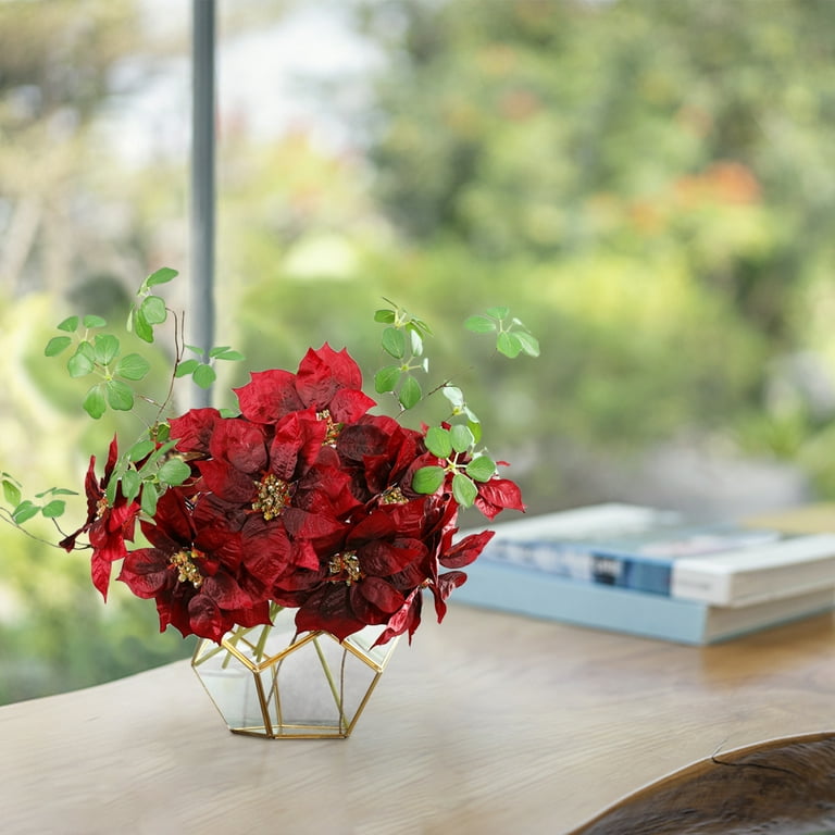 Artificial 2024 poinsettia flowers