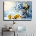 thumbnail image 4 of Mudket Framed Canvas Wall Art Ready to Hang, Lemon Pitcher Still Life Canvas Print, Vintage Botanical Wall Decor, Farmhouse Floral Wall Art, Wall Pictures for Living Room Office - 12"L x 8"W, 4 of 10