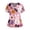 Pink #049, variant on Womens Scrub Tops Easter Holiday Short Sleeve Funny Bunny & Egg Printed Scrub Shirts Casual Loose V Neck Scrubs Nursing Workwear Medical Nurse Uniform with Pockets Pink M