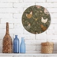 thumbnail image 3 of 10" Artistic Round Wall Decorative Desk Clock Wall Clock Home Decor Chickens with Wildflowers and Grasses, 3 of 6
