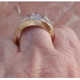 thumbnail image 2 of 1.00Ct Round Cut Simulated Diamond Solitaire Men's Engagement Ring 14K Two-Tone Gold Plated 925 Sterling Silver, 2 of 3