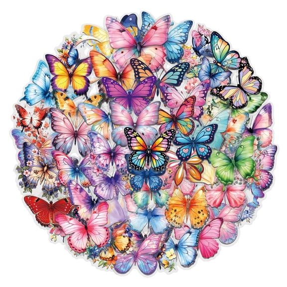 60 Pcs Waterproof Cartoon Butterfly Stickers, Reusable Durable Pvc Vinyl Stickers For Laptop, Phone, Bike, Diy Decoration, High-Definition Printing, Cool Gift For Kids & Diy