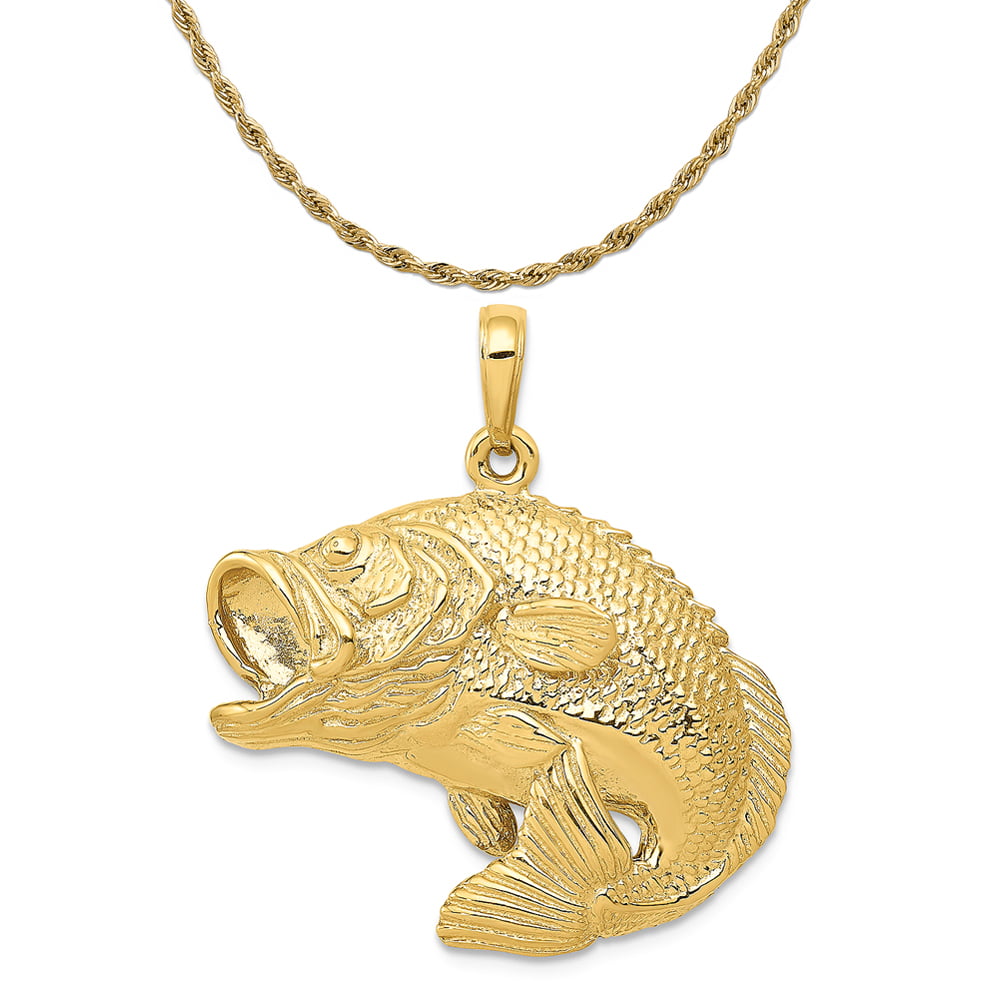 Solid 10k Yellow Gold Textured Snake-Serpent Pendant Necklace