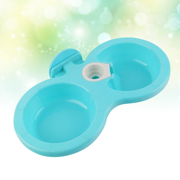 Soimiss Dog Water Bowl Non Staining Hanging Double Bowl for Pet Feeding Blue 1Pack