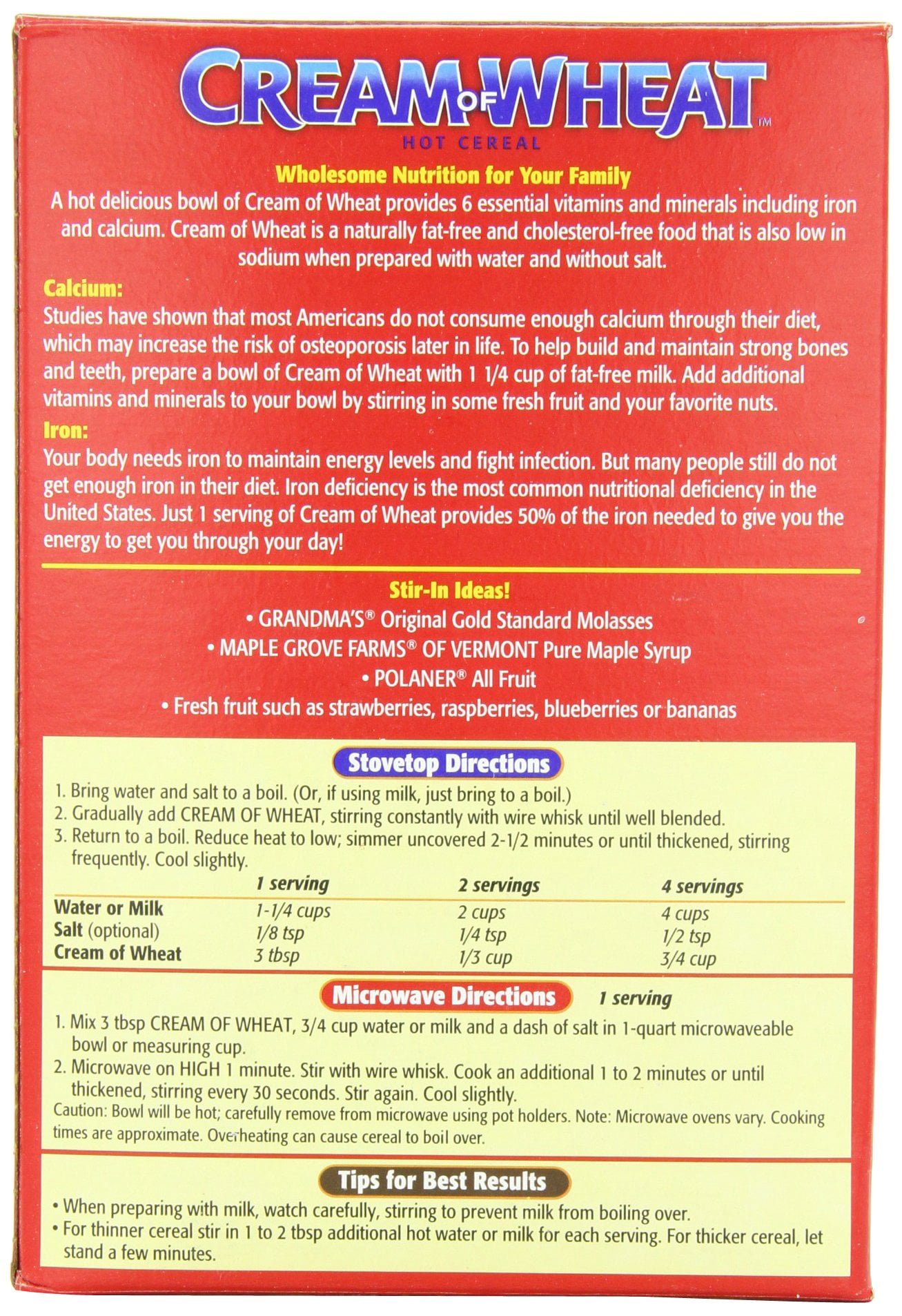 Cream of Wheat Stove MSF2&nbsp;Top Hot Cereal, Original, 2 1/2 Minute Cook Time, 28 Ounce (Pack of 4)