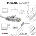 thumbnail image 5 of Câble Ethernet 1 Pi CAT6 Câble de Réseau Internet Haute Vitesse - Lot de 20 (1 Pied, Blanc), 5 of 5