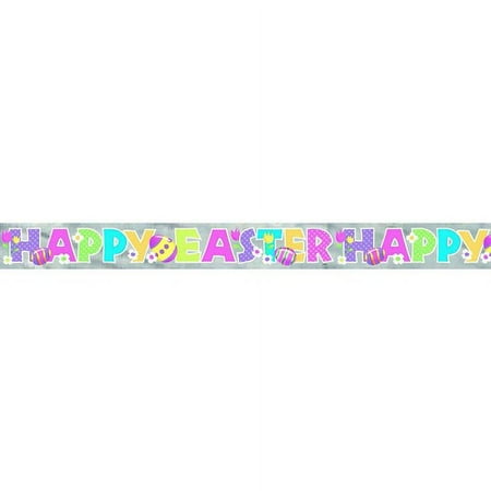 9' Foil Happy Easter Banner (Pack of 20)