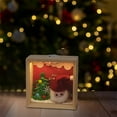 thumbnail image 5 of Christmas Scene Decoration Square Night Lights, Wooden Frame Merry Christmas Tabletop Home Decoration, 5 of 7
