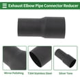 thumbnail image 4 of Rebajas Únicas 51mm x 60mm Codo de Reducción Concéntrica de Tubo de Escape Mandrel Adaptador de Tubo de Acero Inoxidable 304 5 pulgadas Negro, 4 of 7