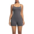 thumbnail image 1 of Body deportivo informal de color liso para mujer, ajustado, con tirantes, para yoga, danza, running y fitness., 1 of 5