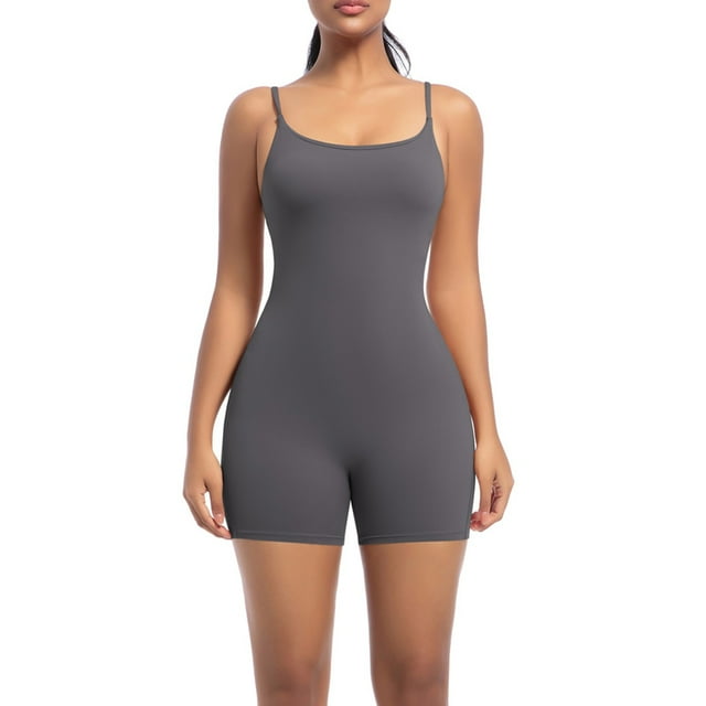 Body deportivo informal de color liso para mujer, ajustado, con tirantes, para yoga, danza, running y fitness.