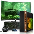 thumbnail image 1 of Restored HP Half Dark Gaming PC Desktop Computer – AMD Pro A10-9700,GT 1030 Graphics,8GB RAM,512GB SSD,32 Inch Curved Monitor,RGB Keyboard with AI Copilot,Mouse,WiFi,RGB Headphone,Windows 11, 1 of 9