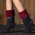 thumbnail image 1 of Leg Warmers Knitted Wool Like Boots Woolen Leg Warmers Short Flanges Solid Color Feather Yarn Hosiery, 1 of 6