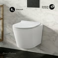 thumbnail image 2 of Calice Wall-Hung Toilet Bundle 0.8/1.6 GPF Dual Flush in Glossy White with Black Flush Plate, 2 of 12