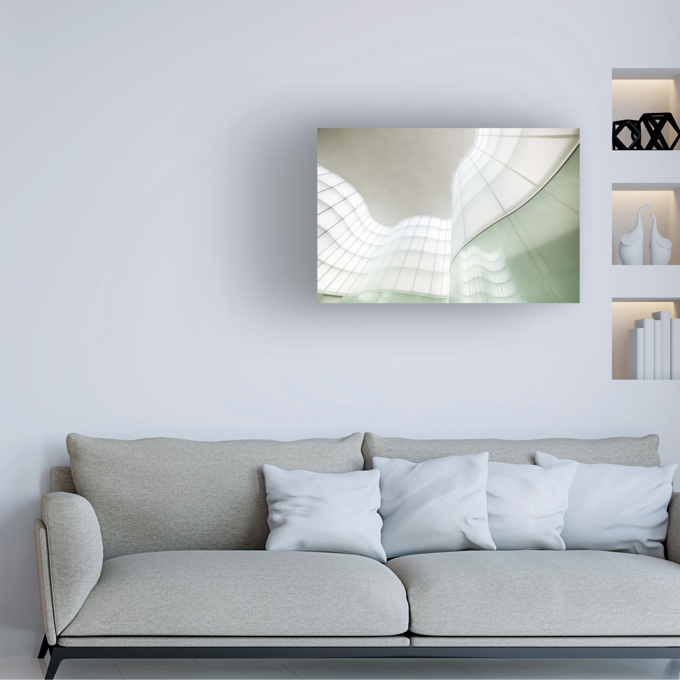Canvas Wall Art - Marco Tagliarino 'Lights And Waves' Wall Art for Living Room, Bedroom, or Office D?cor by Trademark Fine Art - 47 x 30 Inches
