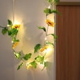 thumbnail image 2 of Guirnalda solar de girasoles artificiales, lámpara colgante de 2 m con 20 luces LED, ideal para el hogar y el jardín., 2 of 5