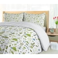 thumbnail image 5 of Ambesonne Nature Duvet Cover Set, Rural Wild Botanical Layout, 2-Calking, Lime Green and Ceil Blue, 5 of 7