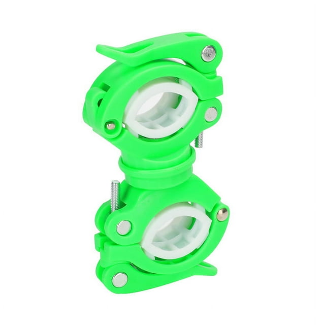 Green & White 360° Rotatable Bicycle Headlight Mount: Durable, Easy-Install Front Light Holder for Mountain & Sport Bikes – Secure Fixation, Compact Design, Essential Cycling Safety Accessory