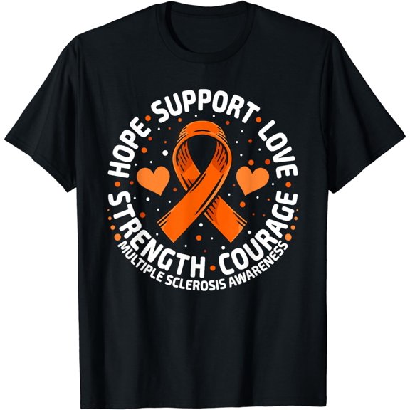 Multiple Sclerosis Awareness Family Support MS Awareness T-Shirt mens t shirt，black，women，funny，misfits，men，journey
