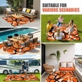 thumbnail image 5 of Outdoor Rug 3x5 ft Orange Black Circle Lines Outdoor Large Area Rug Non Slip Rubber Stripe Modern Abstract Art Front Door Mat RV Rug Carpet Patio Outdoor Rugs for Backyard Balcony Deck Porch Indoor, 5 of 9