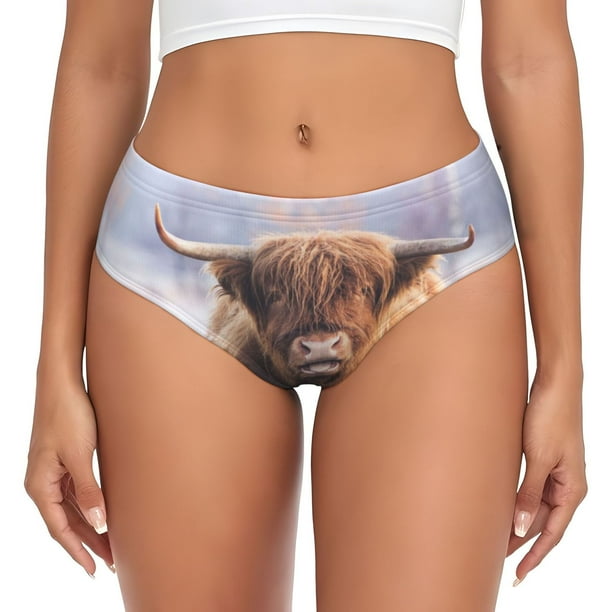 Fotbe Cow Calzones Estampados para Mujer – Ropa Interior de Algodón, Cómoda, Suave y Elástica-Medium