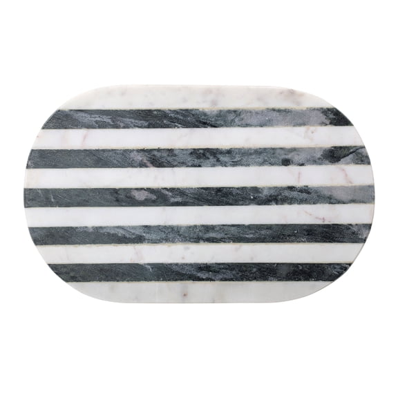 Sprinkle & Bloom Black & White Striped Marble Cutting Board