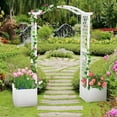 thumbnail image 5 of Gymax Garden Arbor with Planter Wooden Planter Arch with Trellis White, 5 of 10