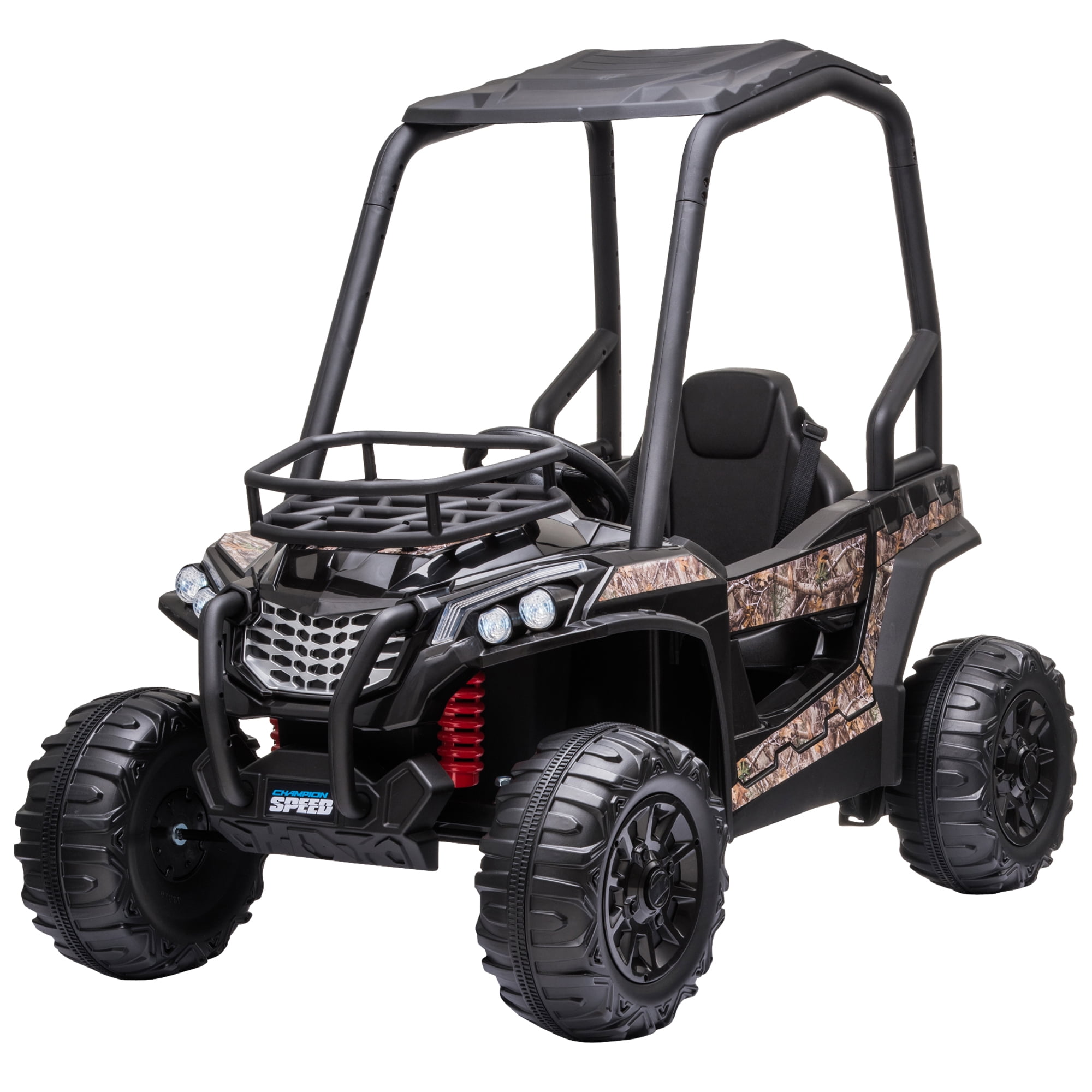 Aosom 12V Battery-Powered Kids Electric Ride On Car Off-Road UTV Toy 1.8-3.7 mph with High Roof Parental Remote Control Music Lights MP3 Suspension Wheels for 3-8 Years Old Camouflage