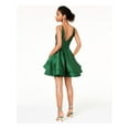 thumbnail image 2 of Blondie Nites Womens Juniors Satin Fit &F Party Dress Green 3, 2 of 3