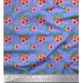 thumbnail image 1 of Soimoi Blue Cotton Jersey Fabric Monstera Leaf & Floral Print Sewing Fabric Yard 64 Inch Wide, 1 of 3