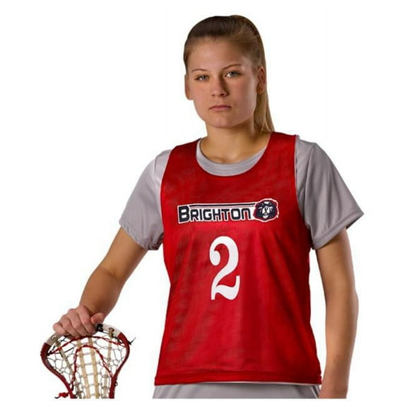 Alleson Athletic B47385543 Womens Lacrosse Reversible Pinnie, Forest & White - Small & Medium