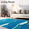 thumbnail image 2 of ODIKA 5'x7' Machine Washable Non-Slip Area Rug, Dive In Nautical Wave Entrance Doorway Greeting High Traffic Rug, Blue, 656374, 2 of 7