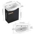 thumbnail image 6 of Noble House 16" Bathroom Vanity with Sink, Soft Close Doors, Space-Saving Modern Vanity Cabinet for Small Bathroom, Black Chestnut, 6 of 18