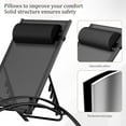 thumbnail image 5 of Pirecart Patio Lounge Chairs Set Outdoor Pool Recliner W/ 4 Chairs and 2 Side Tables, Black, 5 of 10